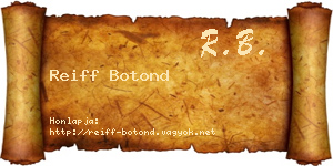 Reiff Botond névjegykártya